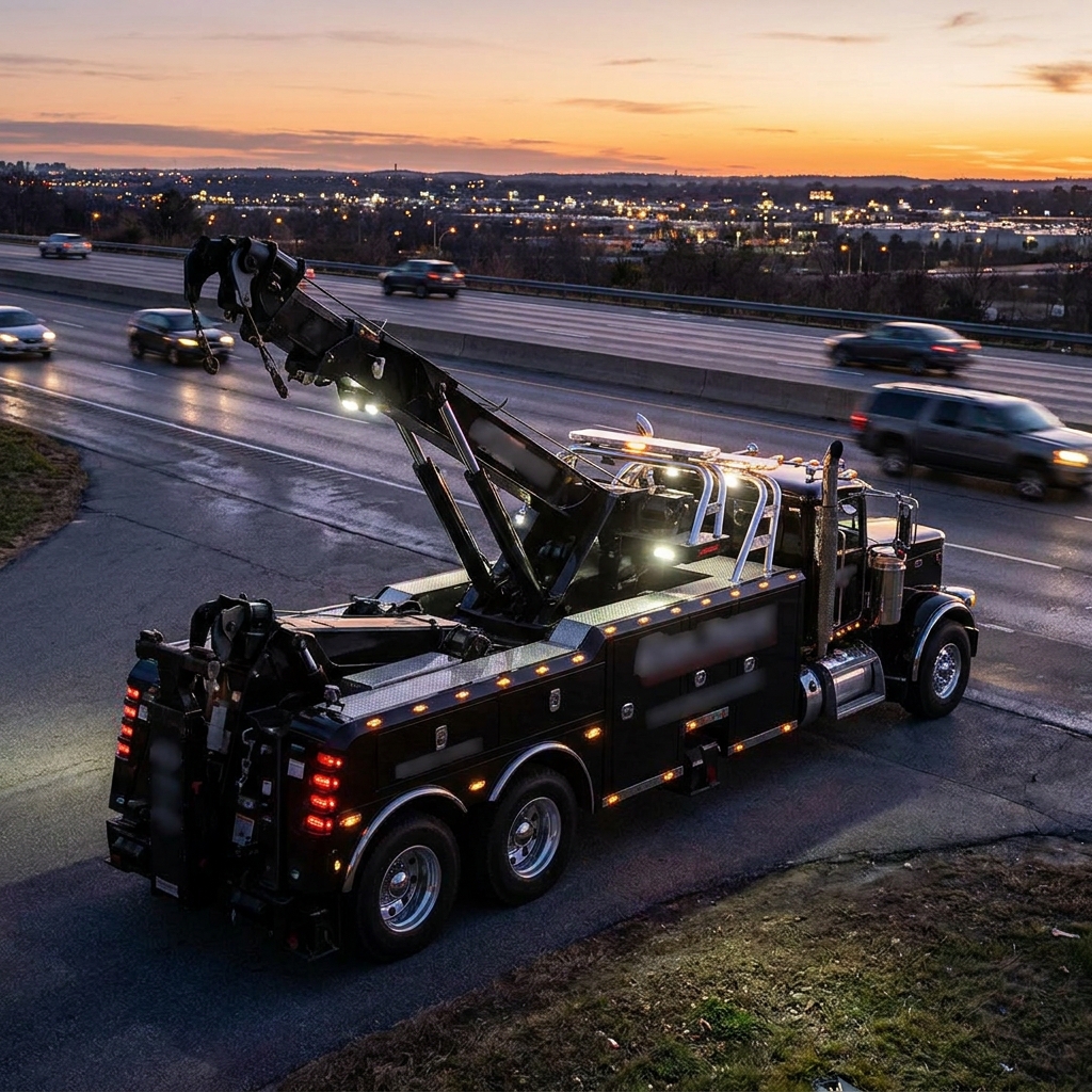 Heavy-duty rotator wrecker recovery truck